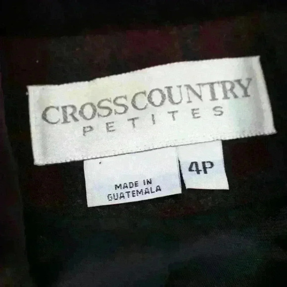 VINTAGE Crosscountry Petites Plaid Equestrian Wool Blazer Velvet Collar Women 4P - Picture 5 of 10